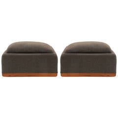 Rare Large-Scale Upholstered Ottomans by Charles Gibilterra for Dunbar