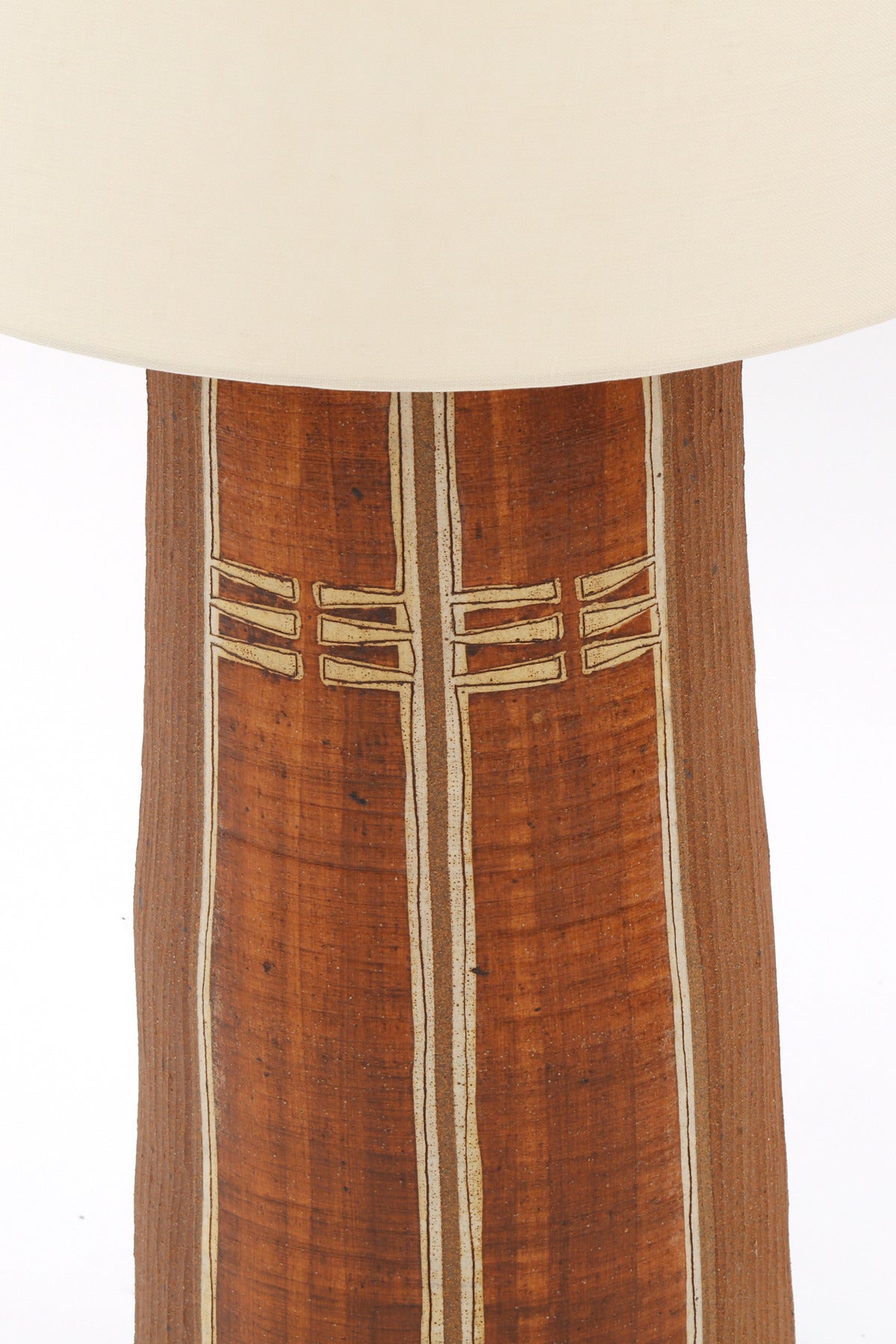 American Monumental Glazed Earthenware Lamp