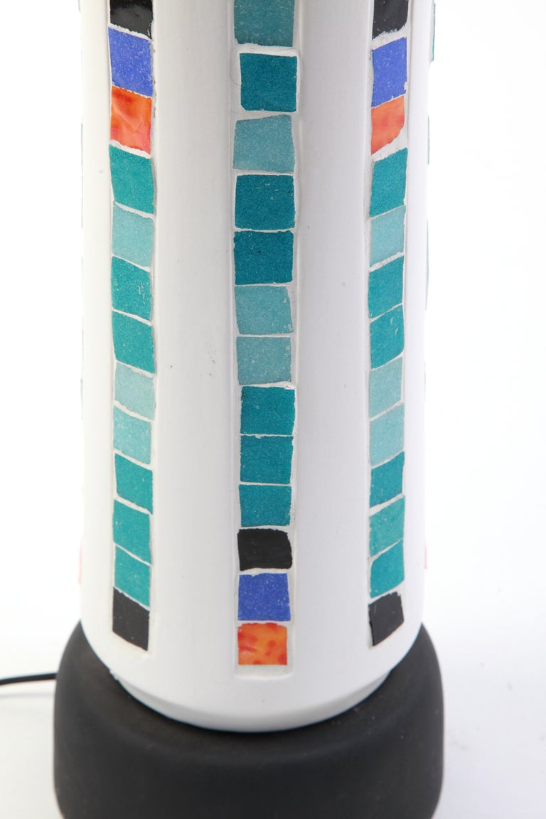 Mid-Century Modern Large 1960's Mosaic Tile Table Lamp For Sale