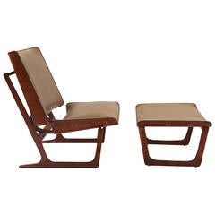 Stunning Bentwood and Leather Danish Sled Chair