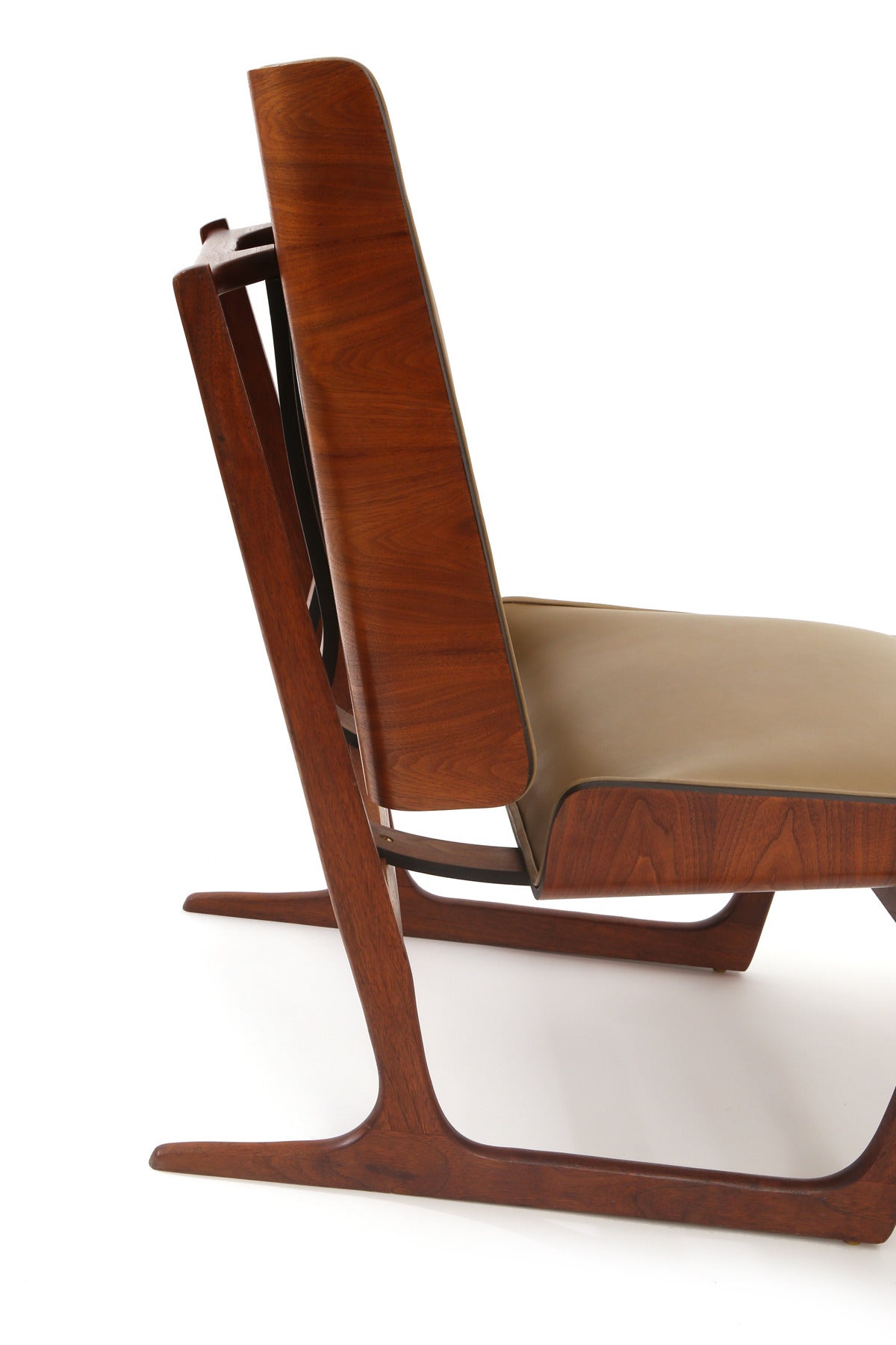 Mid-20th Century Stunning Bentwood and Leather Danish Sled Chair