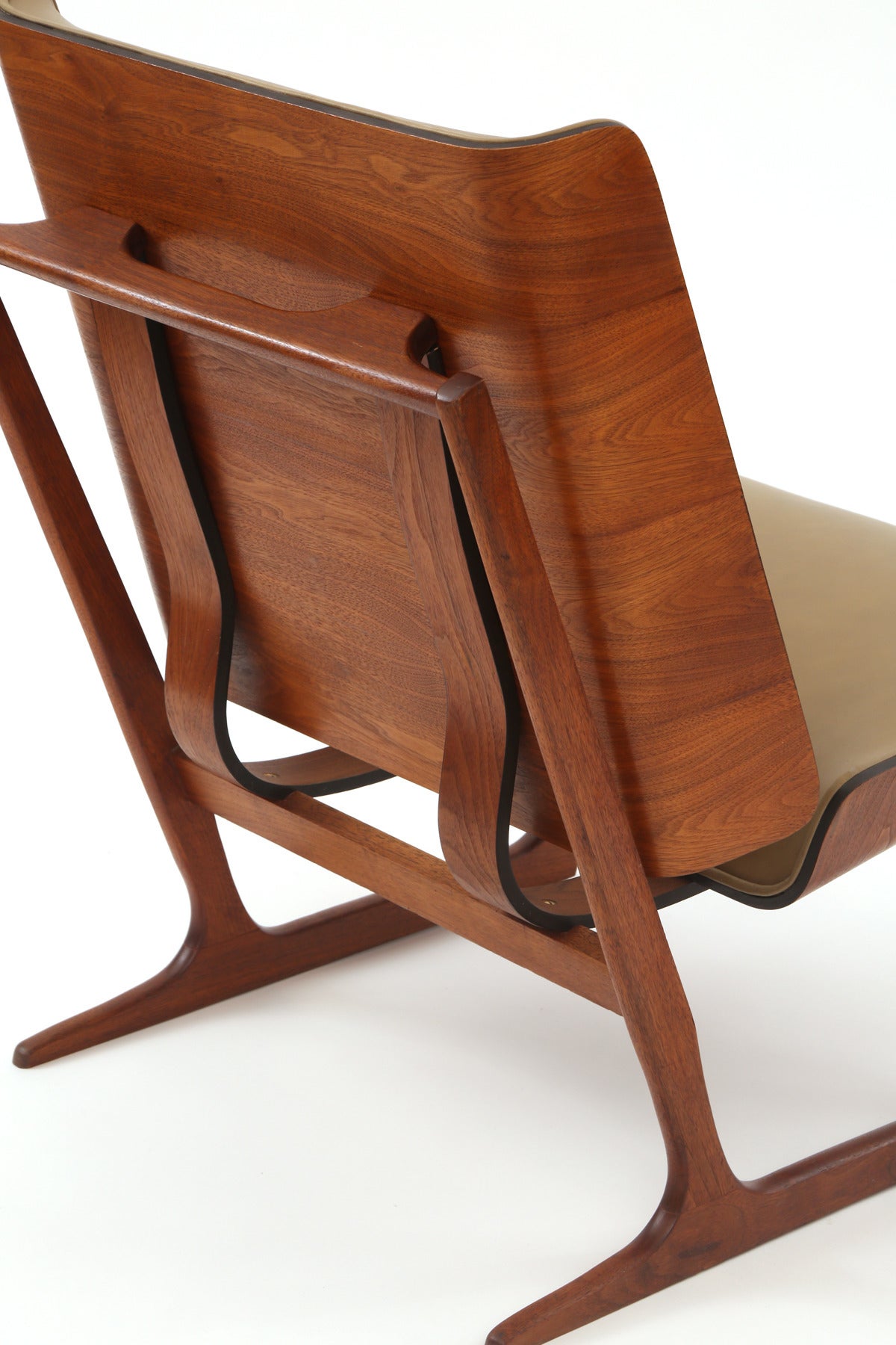 Mid-Century Modern Stunning Bentwood and Leather Danish Sled Chair