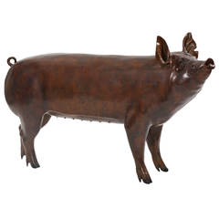 Life-Size Bronze Pig Sculpture