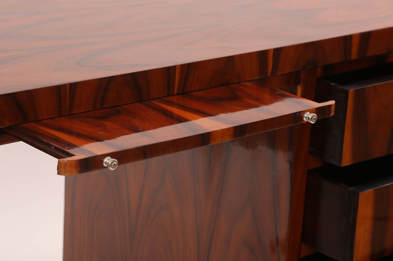 Mid-20th Century Flame Grained Rosewood Art Deco Desk