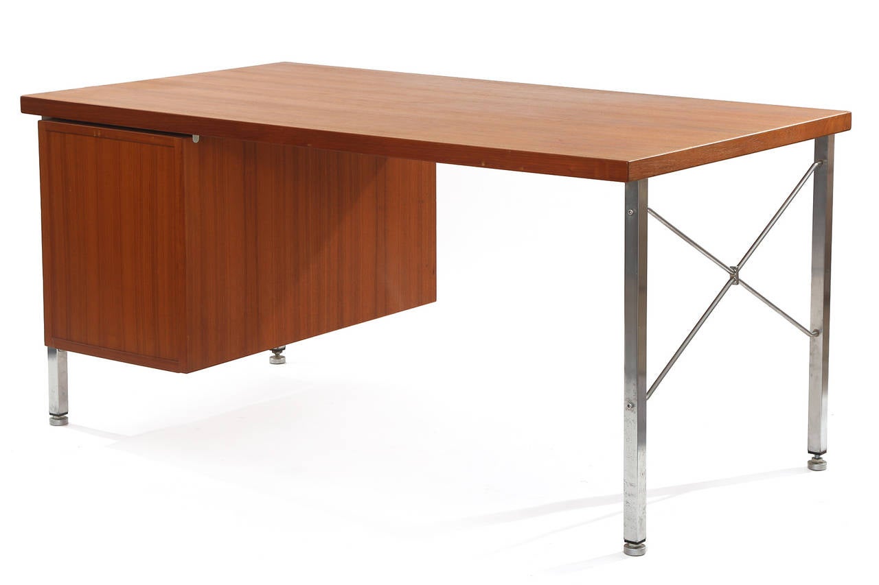 Hans Wegner Teak and Steel Executive Desk 2