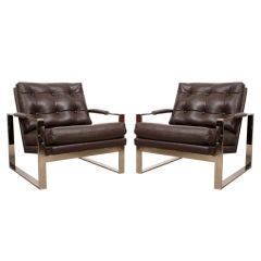 Milo Baughman for Thayer Coggin Leather Lounge Chairs