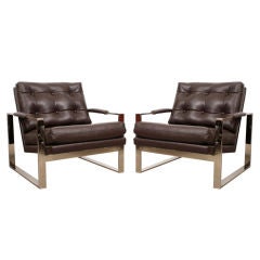 Milo Baughman for Thayer Coggin Leather Lounge Chairs