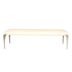 Leather & Polished Aluminum Bench