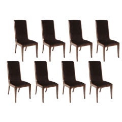 8 Burl & Brass Dining Chairs by Mastercraft