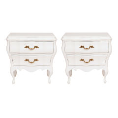 Pair of Cabriolet Leg Lacquered Night Stands