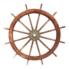 Antique Monumental 6 Foot Original Ferry Boat Wheel