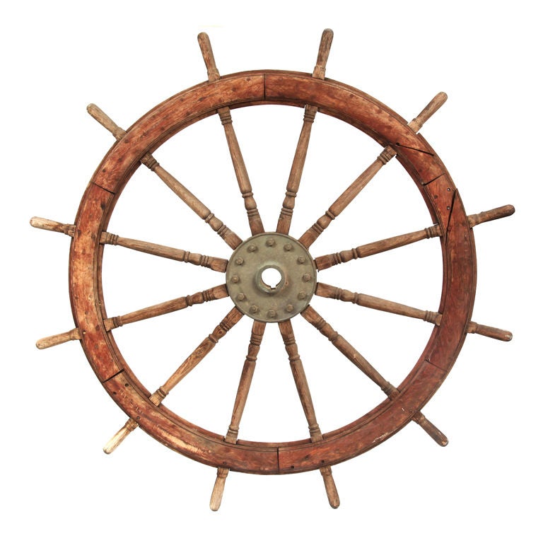 Monumental 6 Foot Original Ferry Boat Wheel