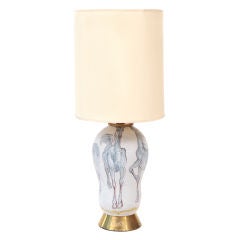 Retro Guido Gambone Ceramic Table Lamp