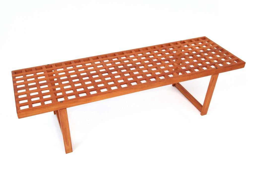 Sculptural Teak Bench by Lovig
