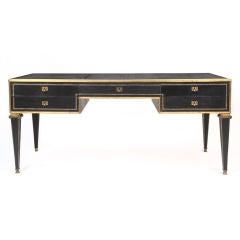Extraordinary Leather 
Bronze French Desk
