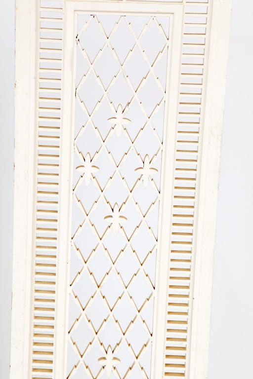 This window shutter was done for the Benjamin Adelman house in Phoenix, Arizona. This Frank Lloyd Wright home was constructed in 1951 and these screens came from the home during remodeling in the 1980s. It would make a fantastic sculptural wall