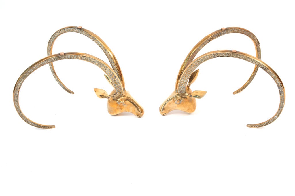 Polished Brass Rams Head Cocktail Table