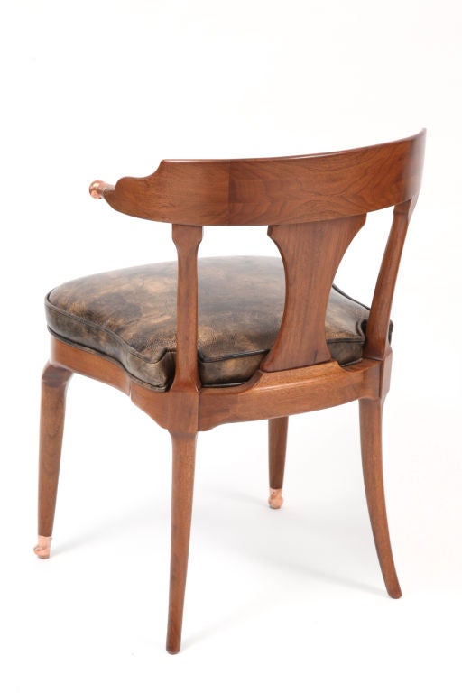 American Mahogany and Copper Occasional Chairs