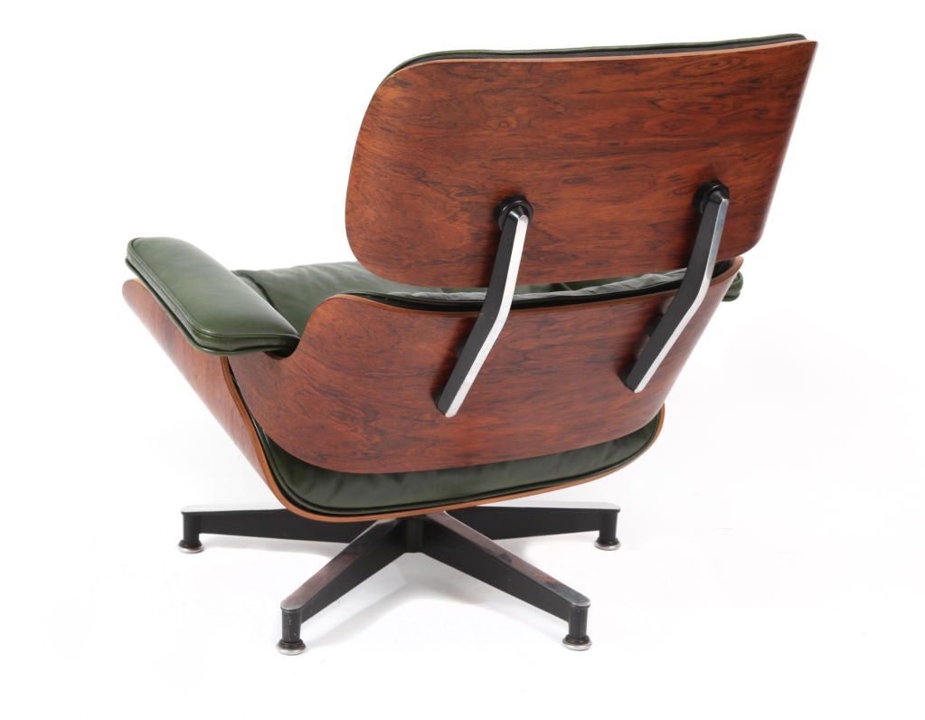 American Rare Green Leather Eames Herman Miller 670 Lounge Chair