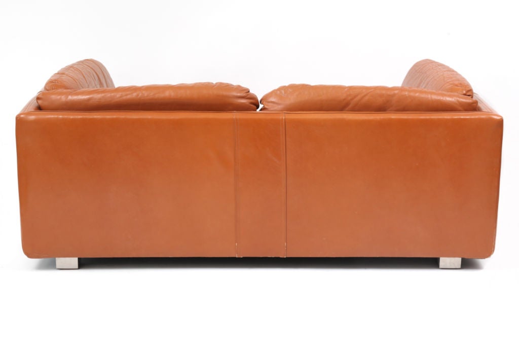 Butterscotch Leather Desede Sofa & Ottoman 2