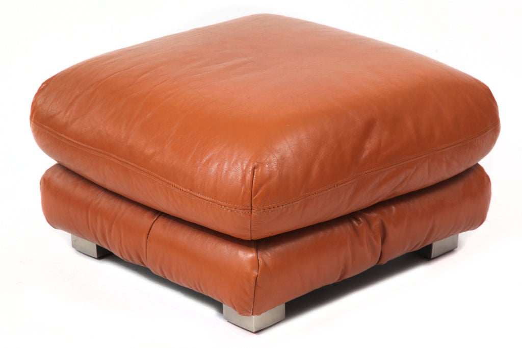 Butterscotch Leather Desede Sofa & Ottoman 3
