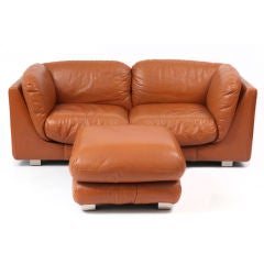 Butterscotch Leather Desede Sofa & Ottoman