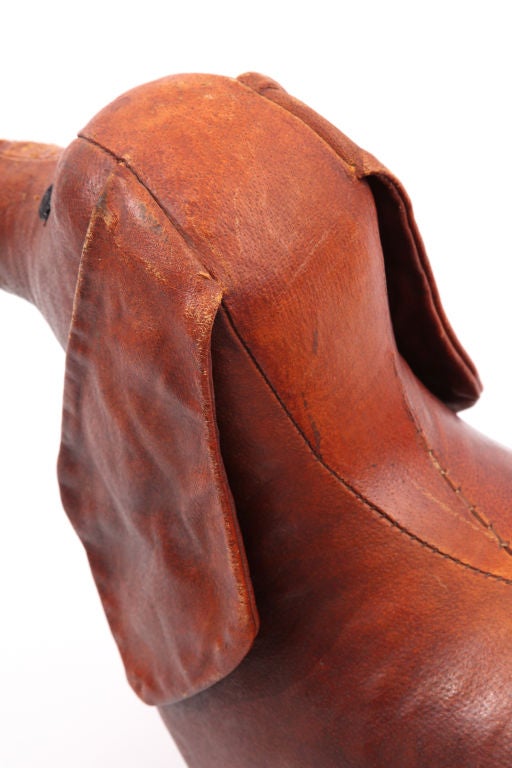 leather dog footstool