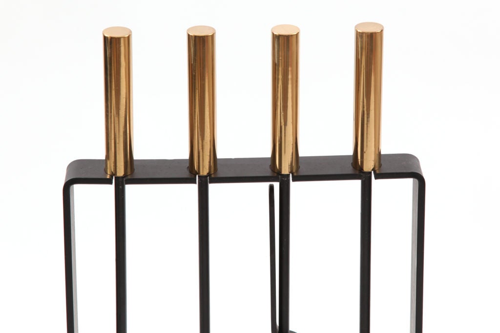 American Iron & Brass Modernist Fireplace Tools