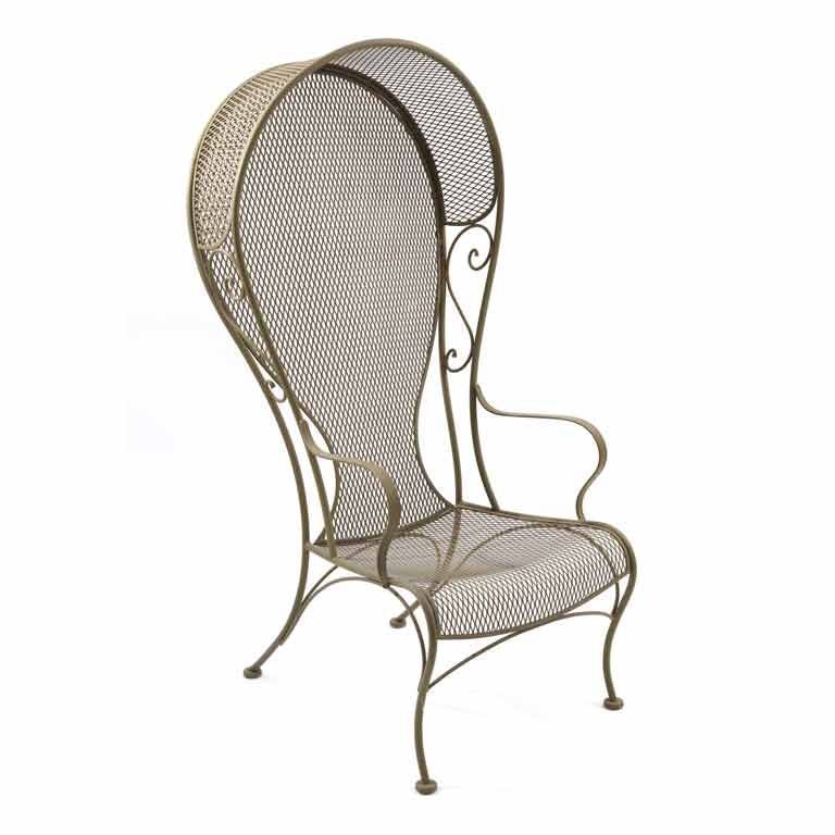 Sculptural Hooded Iron Chair