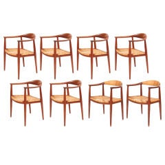 Rare Set Of 8 Hans Wegner Chairs