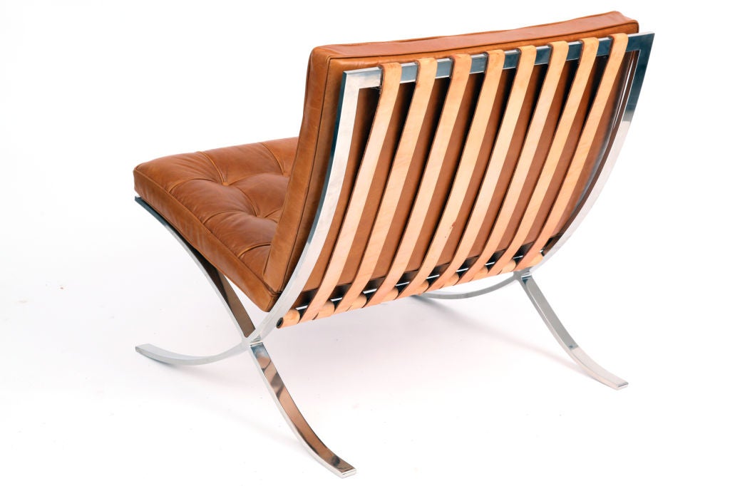 Leather Early Knoll Mies Van De Rohe Barcelona Chair & Ottoman