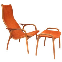 Yngve Ekstrom Lamino Chair & Ottoman