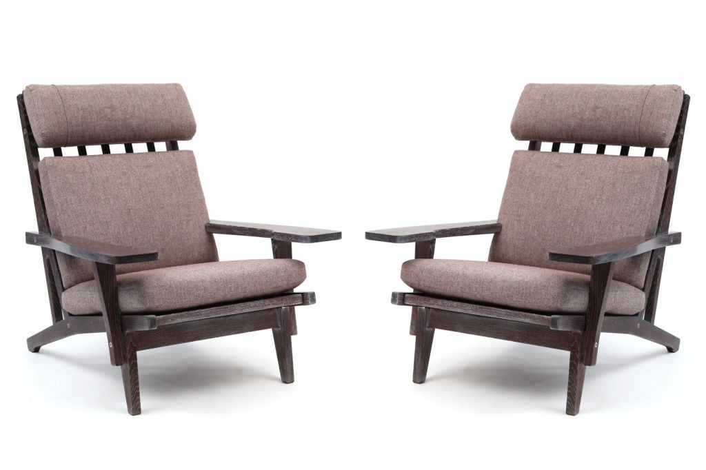 Cerused Hans Wegner GE 375 Paddle Chairs