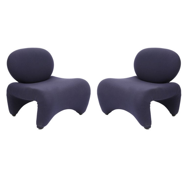 Sculpted Carlo Bartoli Lounge Chairs