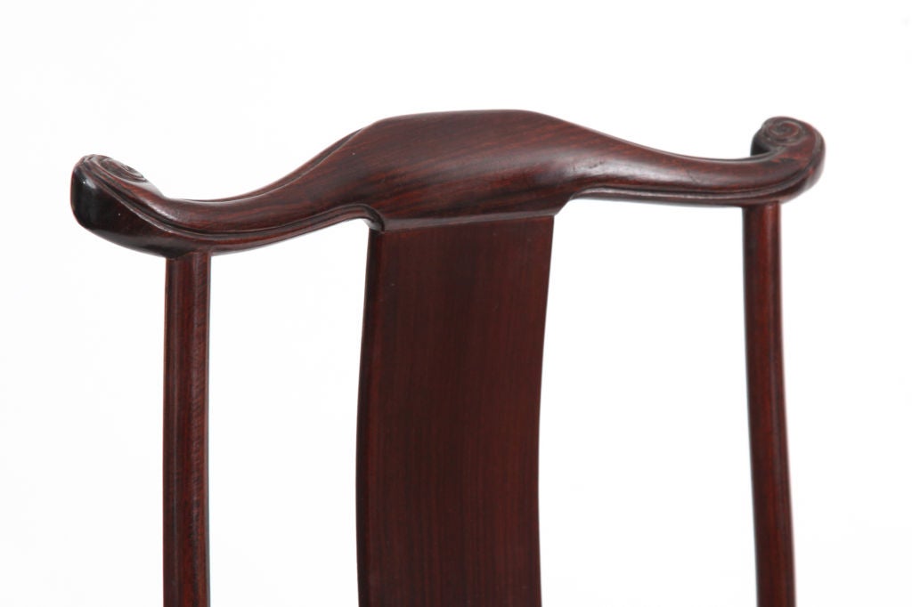 Chinese Elegant Asian Moderne Rosewood and Linen 