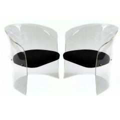 Flexuous Lucite Lounge Chairs