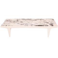 White Lacquer 
Marble Italian Cocktail Table