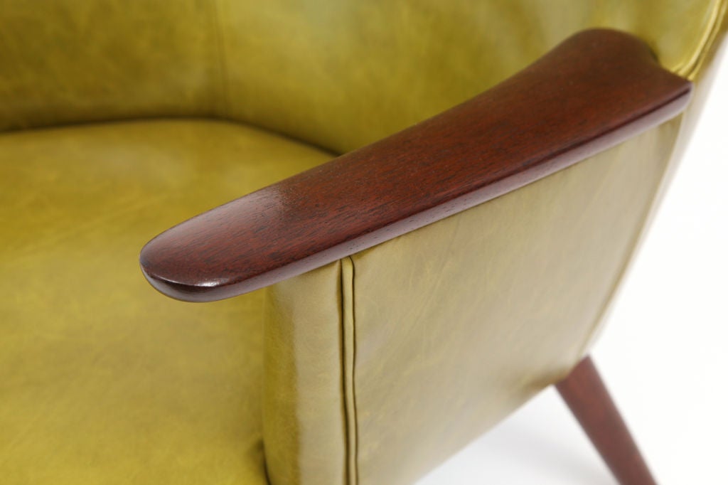 Danish Leather & Teak Lounge Chair by Hans Wegner