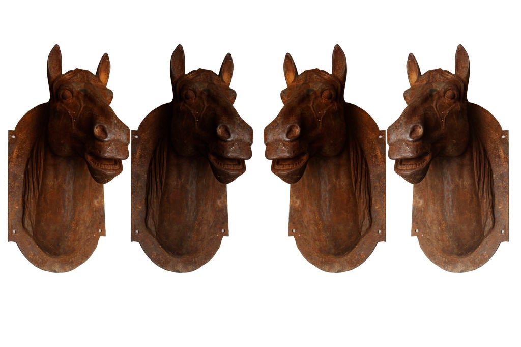 4 Cast Iron Horse Heads 1