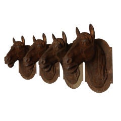 Vintage 4 Cast Iron Horse Heads