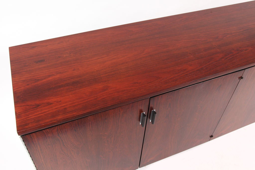 American Handsome Brazilian Rosewood and Lacquered Credenza
