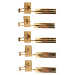 5 Koch 
Lowy Brass Wall Lamps