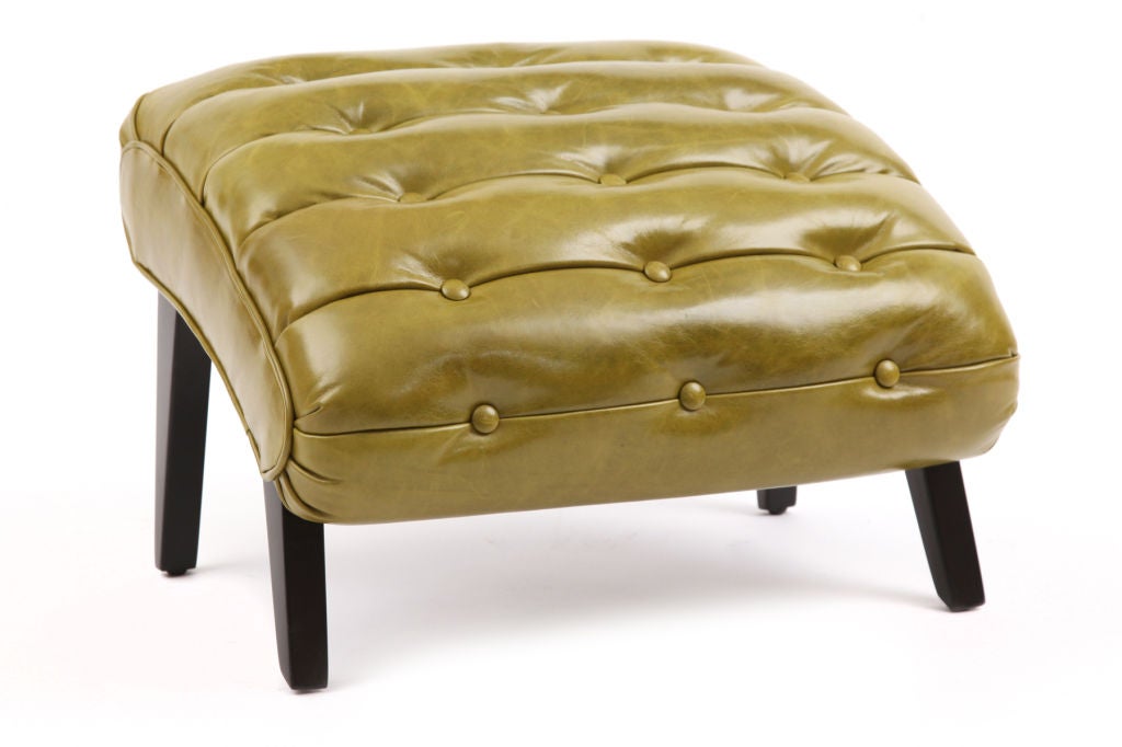 Mid-20th Century Leather Caterpillar Chair & Ottoman