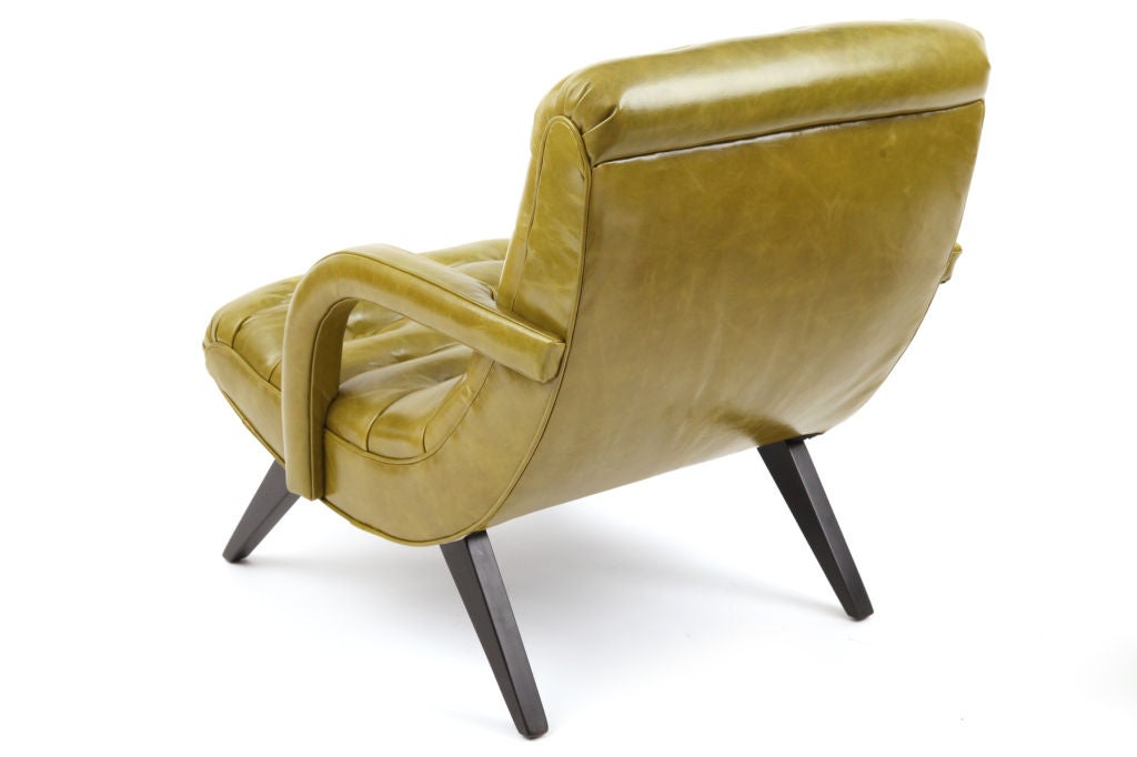 Leather Caterpillar Chair & Ottoman 1