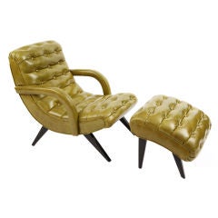 Leather Caterpillar Chair & Ottoman
