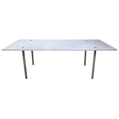 Rare Marble & Steel Dining Table by Laverne