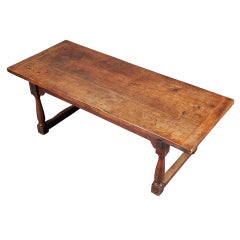 Oak Farm Table on Turned Legs