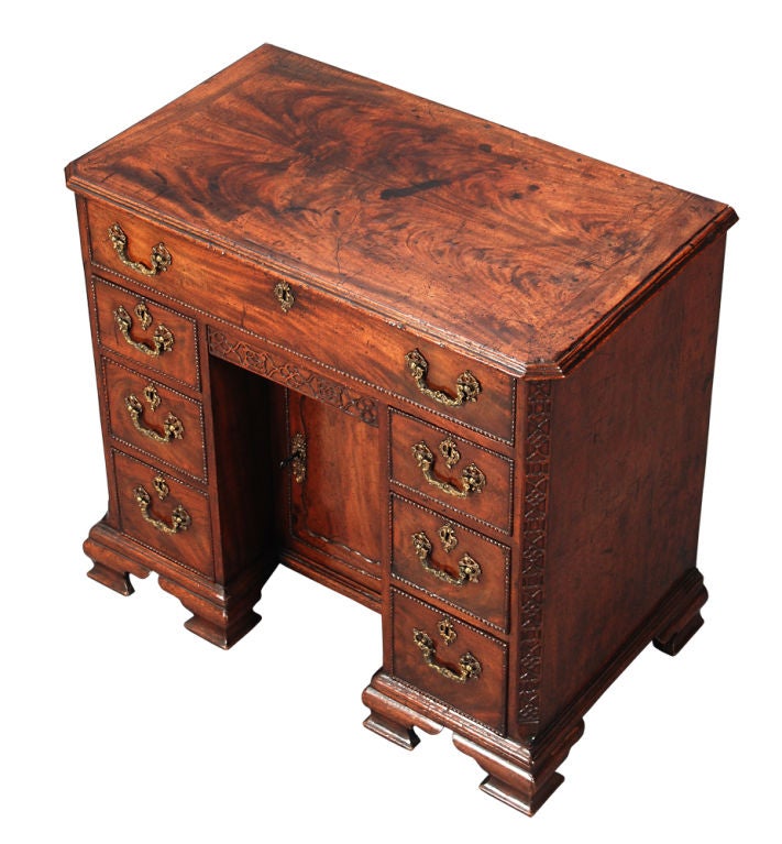 English Chippendale Period Kneehole Chest