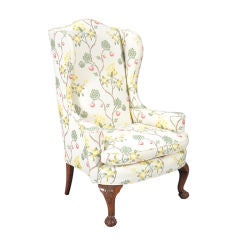 Walnut Ball and Claw Wing Chair