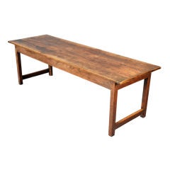 Oak Farm Table with End Stretchers